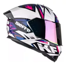 Capacete Bieffe B-12 Kf Branco Perolado Roxo