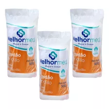 Algodao Hidrofilo 500 G Kit C/3 Pacotes - Melhor Med