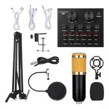 Kit Interface Mesa V8 + Microfone Bm800 Com Braço Articulado