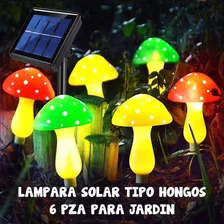 Lámpara Solar Tipo Hongos 6 Piezas Para Jardín