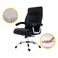 Cadeira De Escritório Presidente Executiva Alta Wing Com Molas Ensacadas Pillow Top Sistema Relax Regulagem De Altura Giratória Suporta 150 Kg