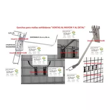 Ganchos Exhibidores Para Malla Rejillas Cromados De 3 Puntos