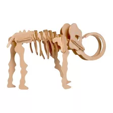 Mamut 3d De Madera Para Armar Encastre Dinosaurio Cortado