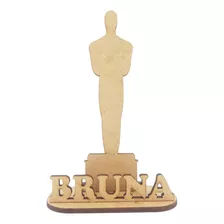 Kit 10 Centro De Mesa Estatueta Troféu Oscar Com Nome 13cm