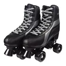Patins Roller Skate Preto 4 Rodas - 34/35 - Fenix