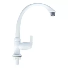 Mezcladora Monomando Cuello Rigido Para Fregadero Abs Meer Color Blanco