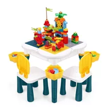 Mesa De Multiactividades Niños 6 En 1 /65pzas Lego/2 Sillas 