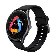 Capa Abs Preta Smartband Qcy Watch Gt S8 Sport De 1,43 , Malha De Silicone Preta E Moldura De Plástico Wa23s8a