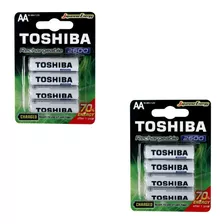 Kit 8 Pilhas Recarregáveis Aa Toshiba Tnh6gae 1,2v 2600mah