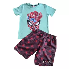 Conjunto Infantil Verão Temático Homem Aranha Tamanho 10