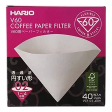 Filtros De Cafe Hario, Tamaño 2, Desechables, Blanco, 40 Uni