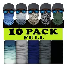 10 Pack Bandana Mascara Tubular Pañuelo Cacería, Moto, Pesca