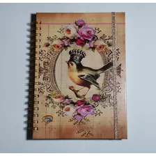 Scrapbook Agenda Aves Hojas Gruesas Bullet Journal Retro