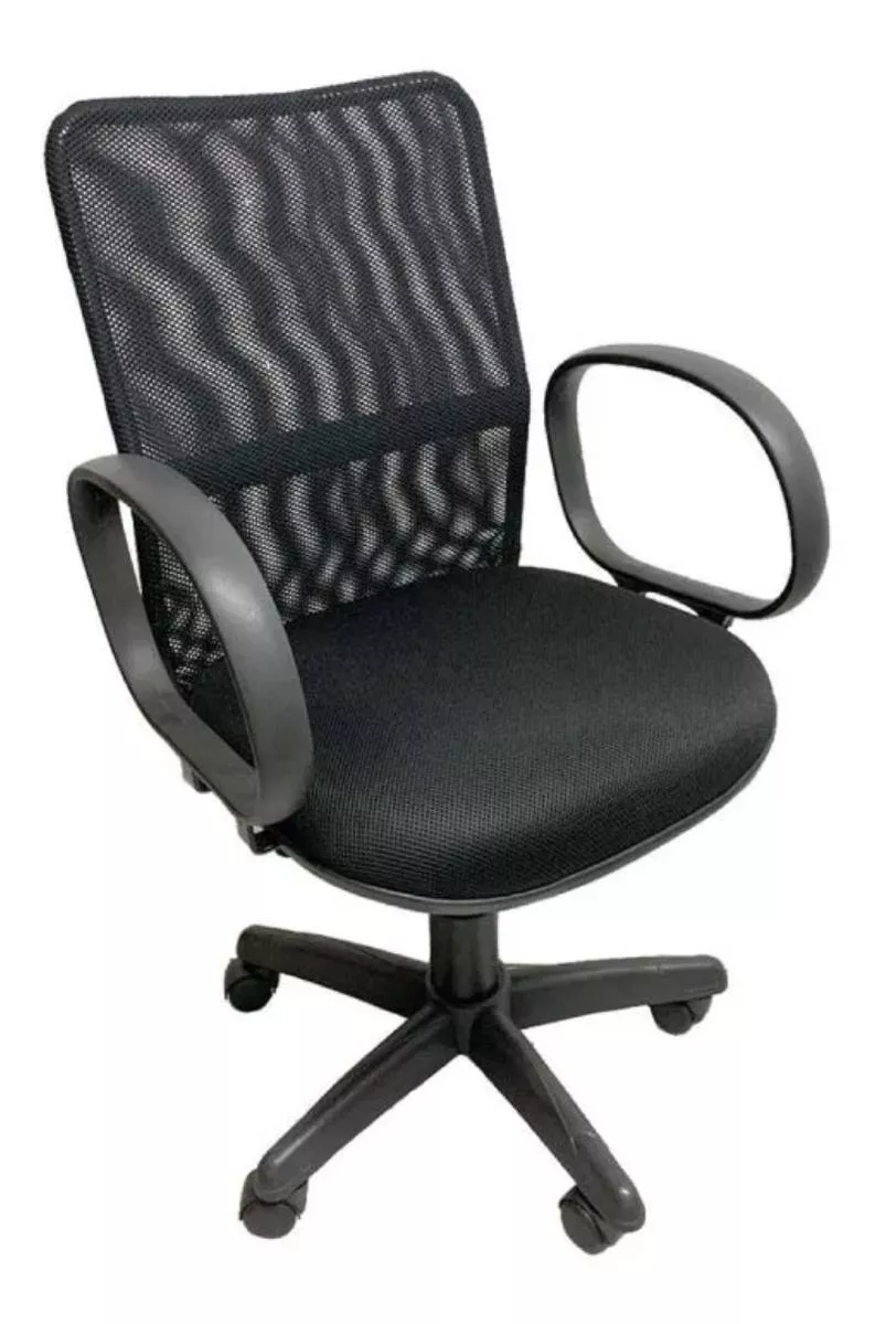 Cadeira De Escritório LG Flex Cadeiras  Giratória Executiva Ergonômica  Preta Com Estofado De Poliéster