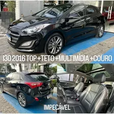 Hyundai I30 2016 Top + Teto + Couro + Mìdia Baixo Km 