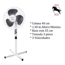 Ventilador De Coluna Pedestal Com 3 Velocidades Branco/preto