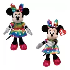 Pelucia Ty Beanie Babies Disney Minnie Vestido Colorido 3718