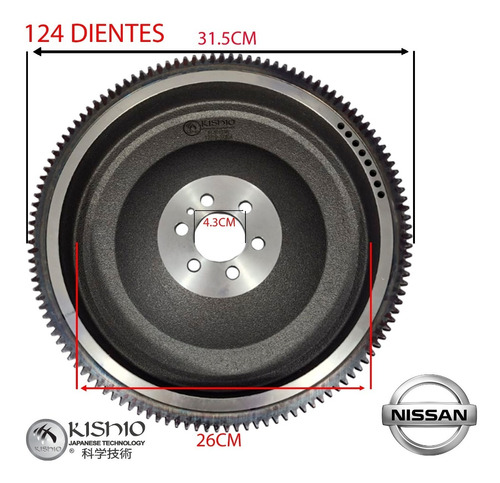 4 Volantes De Motor Slido Nissan Urvan 2.5l 02-12 Nuevos Foto 4