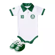 Body Bebê Camisa Polo E Chuteira Do Palmeiras