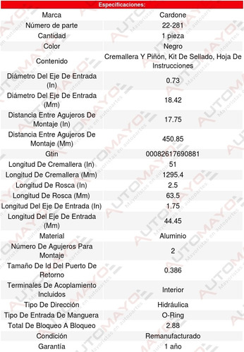 Cremallera Direccion Hidraulica Mercury Mariner 06-07 Foto 5