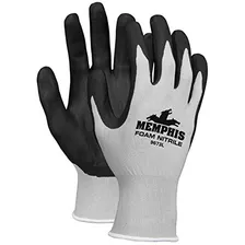 Memphis Economy Foam Nitrile Gloves, Large, Gray-black, 12 P