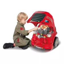 Mega Motor Truck Brinquedo Infantil Oficina De Motor Cor Vermelho