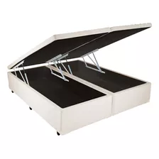 Cama Box Baú Supra Bi-partida King Corino Bege 193x203x41