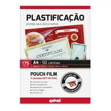 Plástico Para Plastificação 220x307x0,07 A4 Spiral 50 Unid