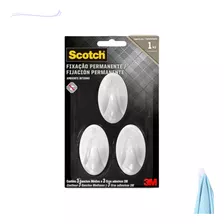 Gancho Adesivo Multiuso Scotch Branco 3m Com 3 Peças