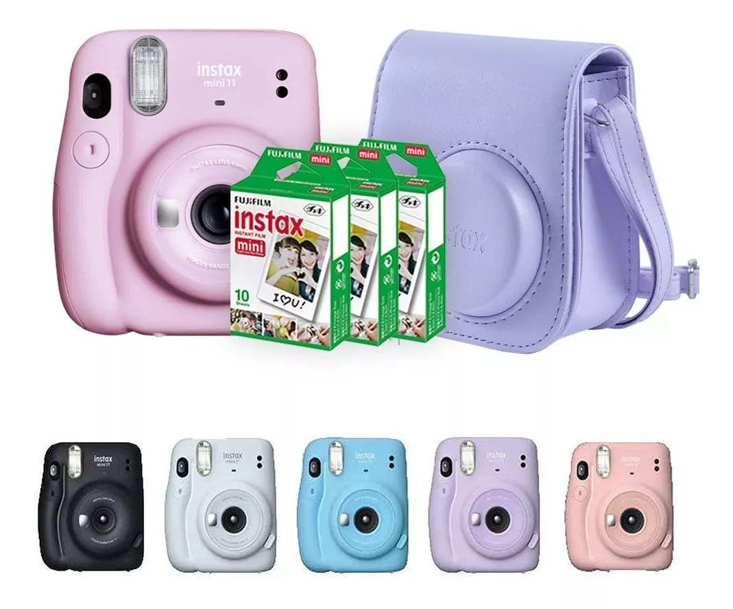 Camera Instax Mini 11 Com Kit De 30 Filmes Polaroid Fujifilm