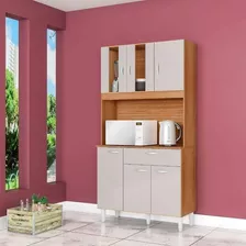 Alacena Mueble Auxiliar Cocina Magda 6 Puertas Damasco Hueso