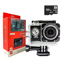 Câmera De Acão Filmadora 4k Full Hd Mt-1090 + Cartão 64gb