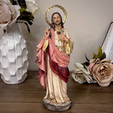 Imagem De Sagrado CoraÃ§Ã£o De Jesus Com 25cm Feito Em Resina