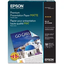 Papel Fotografico Epson Premium Matte 8.5x11 In (50 U)