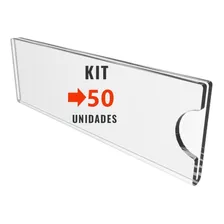 Porta Preço Etiqueta Parede Acrílico 7 X 3 Cm Kit 50 Peças