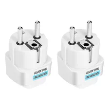 Adaptador Convertidor Enchufe Americano A Europeo Redondo X2