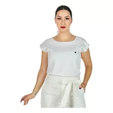 Blusa Scrub Muscle Uniforme Feminino Branco Off White
