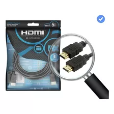 Cabo Hdmi 5 Metros 2.0 4k Ultra Hd 3d 19 Pinos 018-2225