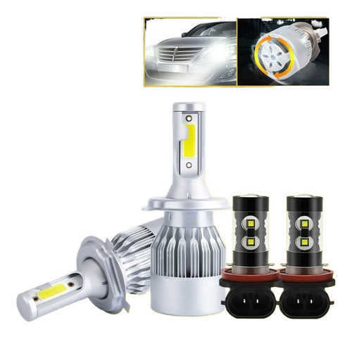 X H9 H11 Blanco Kit Faros Led Luz Alta Y Baja Para Nissan