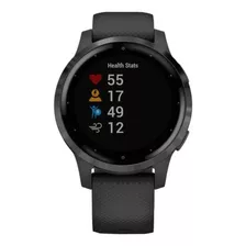 Smartwatch Garmin Vivoactive 4s 1.1 Caixa 40mm De Polímero Reforçado Com Fibra Black, Pulseira Black De Silicone E O Arco Slate De Aço Inox