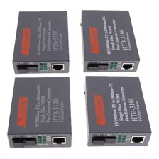 4 Convertidores De Medios Ethernet De Fibra Óptica Multimodo