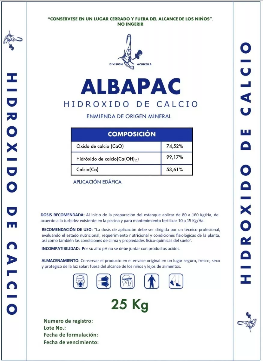 Hidroxido De Calcio Cal Albapac (tipo P-24)