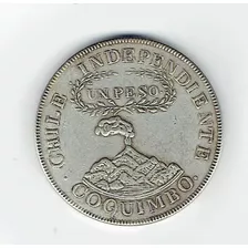 Moneda Chilena 1 Peso De Coquimbo, 1828 (repro). Jp