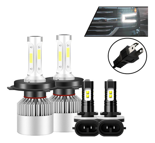 Kit Faros Luz Led H4 14000lm Para Chevrolet Haz Alta/baja