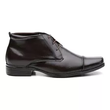 Bota Social Sapato Cano Alto Couro Forrado Confortavel Top