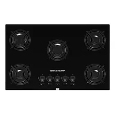 Cooktop A Gás Ative 5 Bocas Bdd75 Vidro Preto Biv Brastemp