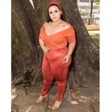 Calça Disco Pants Plus Size Cor Cobre