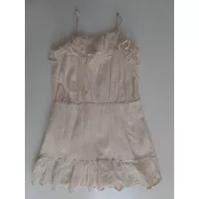 Solero Vestido Niña Talle 12-14 Con Hilos Dorados Usado