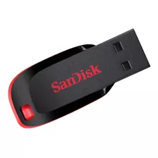 Pendrive Sandisk Cruzer Blade 64gb 2.0 Preto E Vermelho