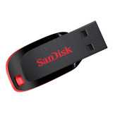 Pendrive Sandisk Cruzer Blade 64gb 2.0 Negro Y Rojo